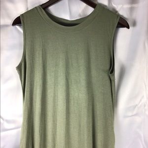 CASUAL SLEEVELESS DRESS, OLIVE